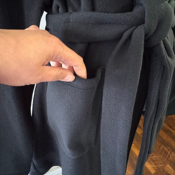Dudley Stephens Cassidy Belted Cardigan Coat Jacket Black Fleece Minimalist XXL - Picture 6 of 11
